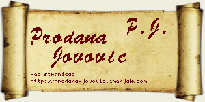 Prodana Jovović vizit kartica